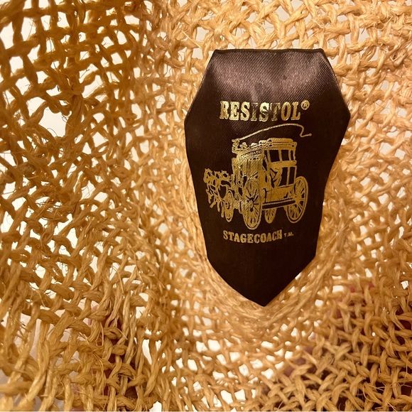 Vintage Resistol Stagecoach Straw Cowboy Hat Size 6-3/4 - Picture 10 of 12